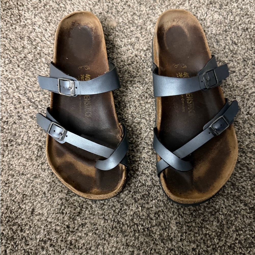 Birkenstock Black and Brown Double Strap Sandals